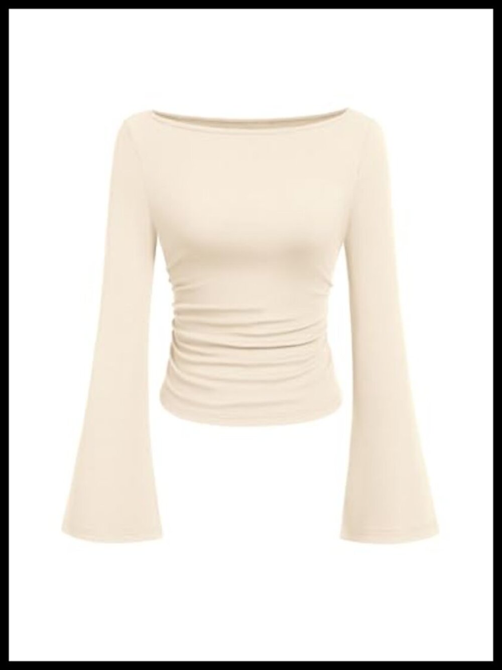PRETTYGARDEN Womens Bell Long Sleeve Ribbed Knit Tops